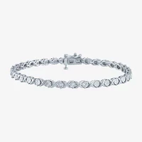 G-H / I1-I2) 1/ CT. T.W. Lab Grown White Diamond Sterling Silver Inch Tennis Bracelet