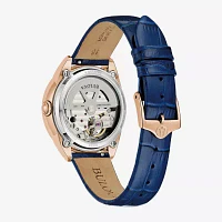 Bulova Unisex Adult Automatic Blue Leather Strap Watch 97l180