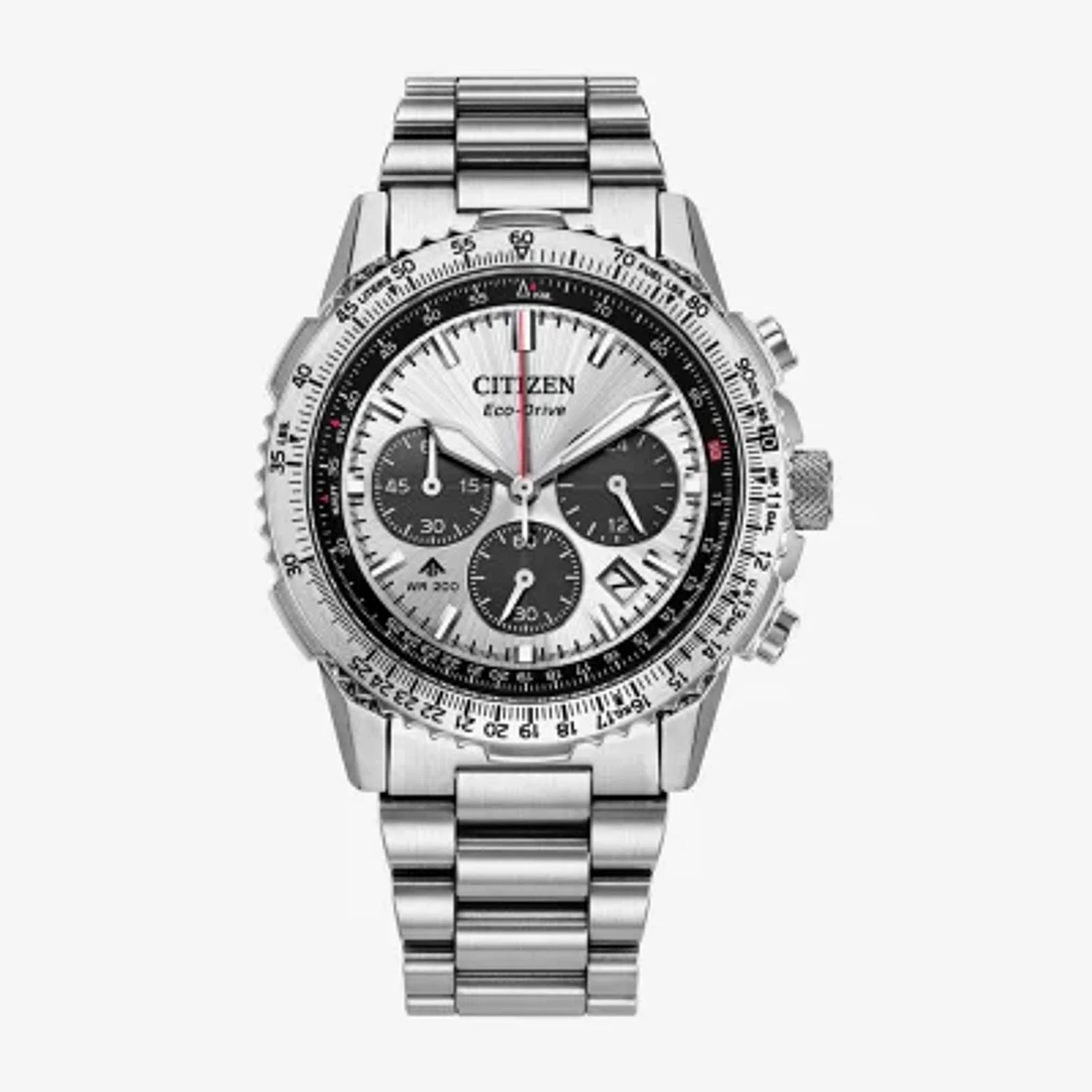 Citizen Mens Chronograph Silver Tone Stainless Steel Bracelet Watch Ca4660-61a