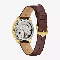 Bulova Sutton Womens Automatic Brown Leather Strap Watch 97l179