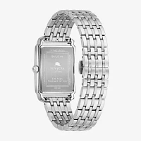 Bulova Frank Sinatra Mens Diamond Accent Silver Tone Stainless Steel Bracelet Watch 96b461