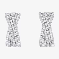 Sparkle Allure Womens Cubic Zirconia 20mm Hoop Earrings