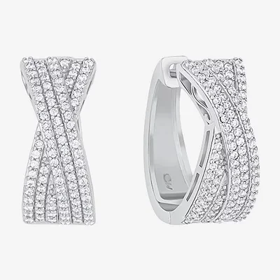 Sparkle Allure Womens Cubic Zirconia 20mm Hoop Earrings