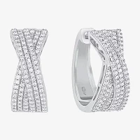 Sparkle Allure Womens Cubic Zirconia 20mm Hoop Earrings