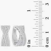 Sparkle Allure Womens Cubic Zirconia 20mm Hoop Earrings