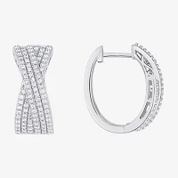 Sparkle Allure Womens Cubic Zirconia 20mm Hoop Earrings