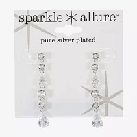 Sparkle Allure Cubic Zirconia Pure Silver Over Brass Round Drop Earrings