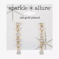 Sparkle Allure Cubic Zirconia 14K Gold Over Brass Round Drop Earrings
