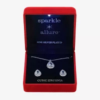 Sparkle Allure Light Up Box -pc. Cubic Zirconia Pure Silver Over Brass Jewelry Set