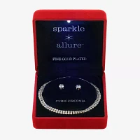 Sparkle Allure Light Up Box 2-pc. Cubic Zirconia 14K Gold Over Brass Round Jewelry Set