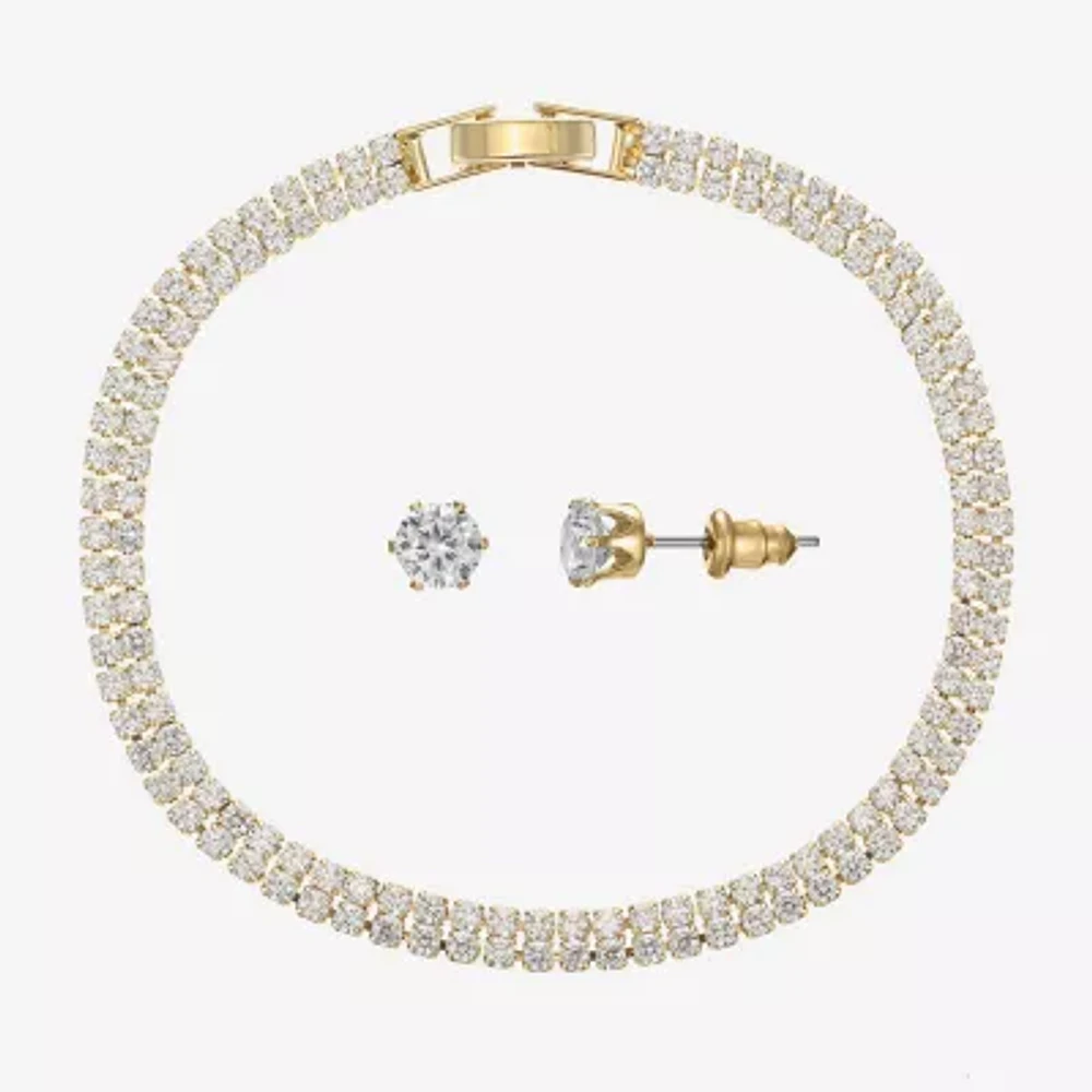 Sparkle Allure Light Up Box 2-pc. Cubic Zirconia 14K Gold Over Brass Round Jewelry Set
