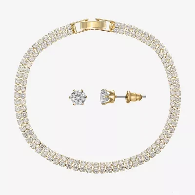 Sparkle Allure Light Up Box 2-pc. Cubic Zirconia 14K Gold Over Brass Round Jewelry Set