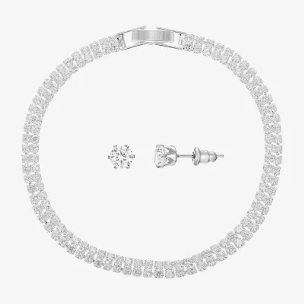 Sparkle Allure Light Up Box 2-pc. Cubic Zirconia Pure Silver Over Brass Round Jewelry Set
