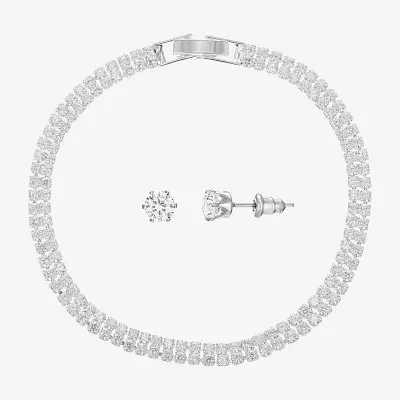 Sparkle Allure Light Up Box 2-pc. Cubic Zirconia Pure Silver Over Brass Round Jewelry Set