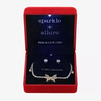 Sparkle Allure Light Up Box 2-pc. Cubic Zirconia 14K Gold Over Brass Butterfly Jewelry Set
