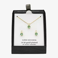 Sparkle Allure 2-pc. Crystal 14K Gold Over Brass Round Jewelry Set