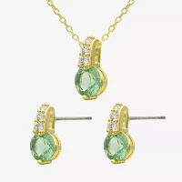 Sparkle Allure 2-pc. Crystal 14K Gold Over Brass Round Jewelry Set