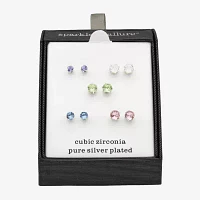 Sparkle Allure 5 Pair Crystal Round Earring Set