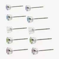 Sparkle Allure 5 Pair Crystal Round Earring Set