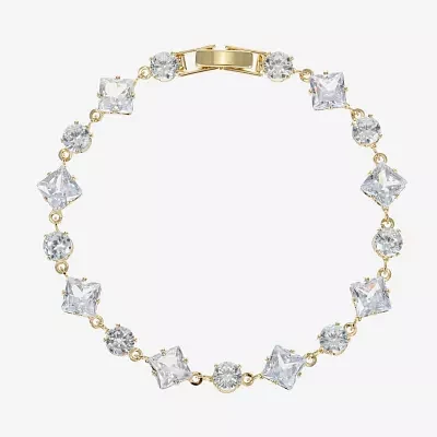 Sparkle Allure Cubic Zirconia 14K Gold Over Brass 7.5 Inch Round Tennis Bracelet