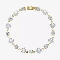 Sparkle Allure Cubic Zirconia 14K Gold Over Brass 7.5 Inch Round Tennis Bracelet