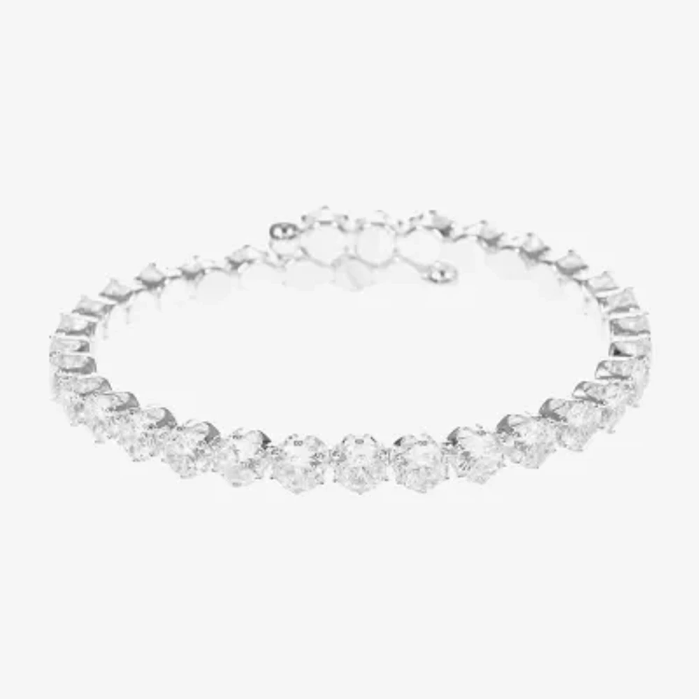 Sparkle Allure Coil Cubic Zirconia Pure Silver Over Brass Round Wrap Bracelet