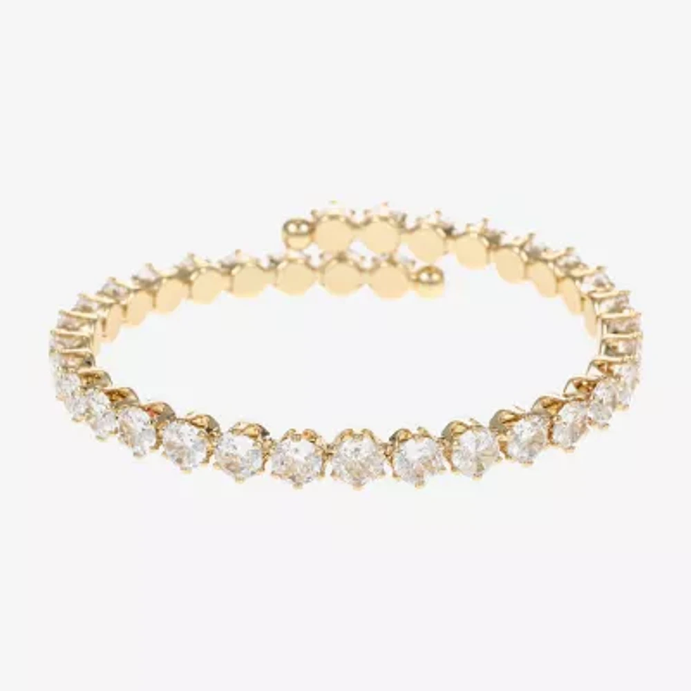 Sparkle Allure Coil Cubic Zirconia 14K Gold Over Brass Round Wrap Bracelet