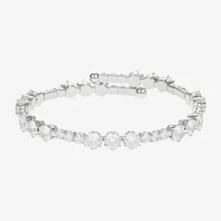 Sparkle Allure Coil Cubic Zirconia Pure Silver Over Brass Round Wrap Bracelet