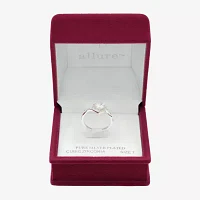 Sparkle Allure Cubic Zirconia Pure Silver Over Brass Heart Halo Cocktail Ring