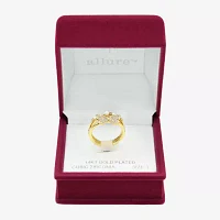 Sparkle Allure Cubic Zirconia Simulated Pearl 14K Gold Over Brass Bow Band