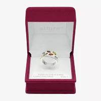 Sparkle Allure Crystal Pure Silver Over Brass Cocktail Ring