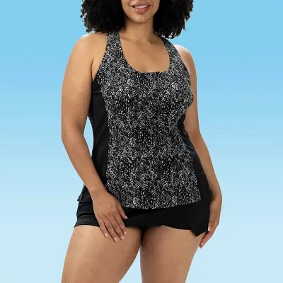 Dolfin Womens Striped One Piece Swimsuit