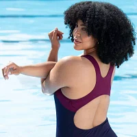 Dolfin Womens Panel One Piece Swimsuit