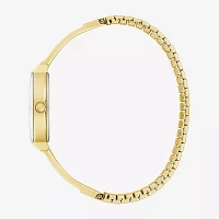 Caravelle Designed By Bulova Womens Crystal Accent Gold Tone Stainless Steel Bangle Watch 44l226