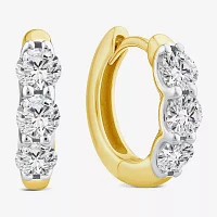 (Si2/ H) 1 CT. T.W. Lab Grown White Diamond 10K Gold 14mm Hoop Earrings