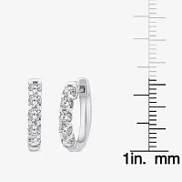 (Si2/ H) 1 CT. T.W. Lab Grown White Diamond 10K White Gold 16.2mm Hoop Earrings