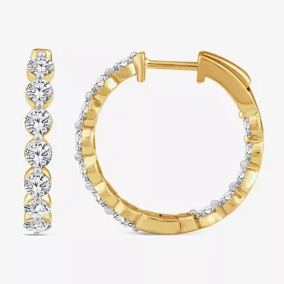 (F,Si2)				 2 CT. T.W. Lab Grown White Diamond 10K Gold 17.2mm Hoop Earrings
