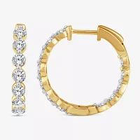 (F,Si2)				 2 CT. T.W. Lab Grown White Diamond 10K Gold 17.2mm Hoop Earrings