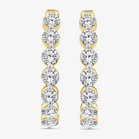 (F,Si2)				 2 CT. T.W. Lab Grown White Diamond 10K Gold 17.2mm Hoop Earrings