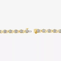 (F,Si2) 4 CT. T.W. Lab Grown White Diamond 10K Gold 7.25 Inch Tennis Bracelet