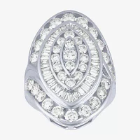 G/S12) Womens CT. T.W. Lab Grown White Diamond 10K Gold Marquise Cluster Cocktail Ring