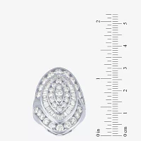 G/S12) Womens CT. T.W. Lab Grown White Diamond 10K Gold Marquise Cluster Cocktail Ring