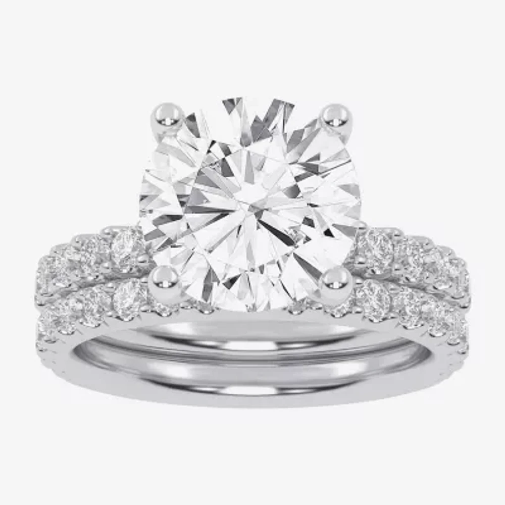 Signature By Modern Bride (G / Vs2-Si1) Womens 6 CT. T.W. Lab Grown White Diamond 14K Gold Round Side Stone Bridal Set