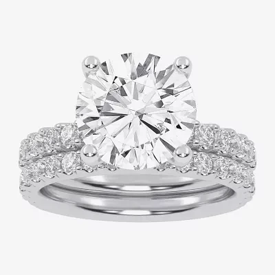 Signature By Modern Bride (G / Vs2-Si1) Womens 6 CT. T.W. Lab Grown White Diamond 14K Gold Round Side Stone Bridal Set
