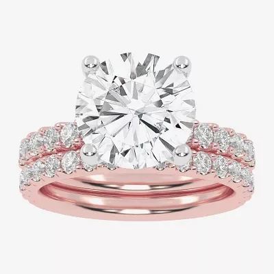 Signature By Modern Bride (G / Vs2-Si1) Womens CT. T.W. Lab Grown White Diamond 14K Rose Gold Round Side Stone Bridal Set