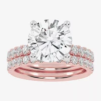 Signature By Modern Bride (G / Vs2-Si1) Womens CT. T.W. Lab Grown White Diamond 14K Rose Gold Round Side Stone Bridal Set