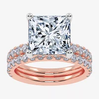 Signature By Modern Bride (G / Vs2-Si1) Womens 4 CT. T.W. Lab Grown White Diamond 14K Rose Gold Side Stone Bridal Set