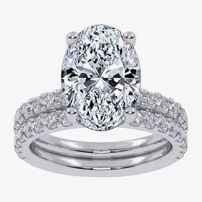 Signature By Modern Bride (G / Vs2-Si1) Womens CT. T.W. Lab Grown White Diamond 14K Gold Oval Side Stone Bridal Set