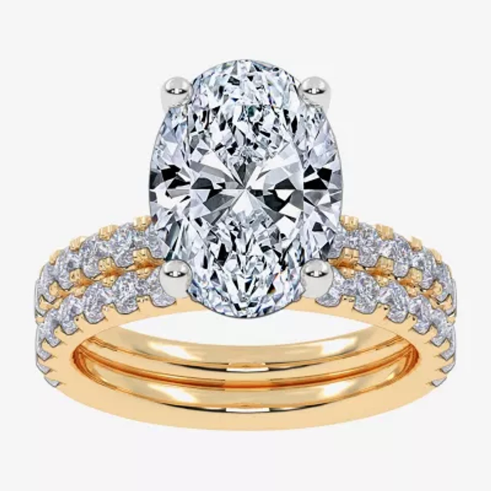 Signature By Modern Bride (G / Vs2-Si1) Womens CT. T.W. Lab Grown White Diamond 14K Gold Oval Side Stone Bridal Set