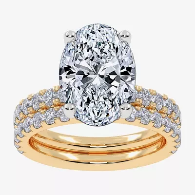 Signature By Modern Bride (G / Vs2-Si1) Womens CT. T.W. Lab Grown White Diamond 14K Gold Oval Side Stone Bridal Set